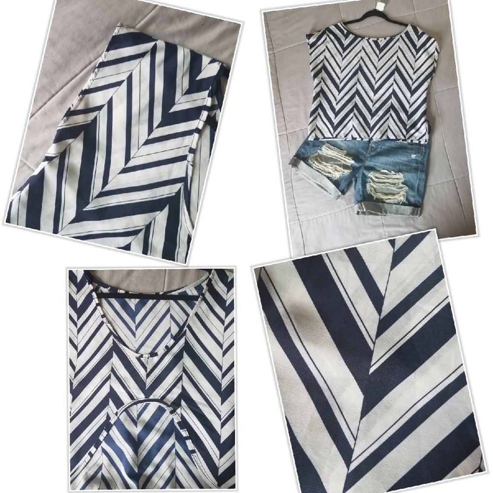 FINAL TOUCH BLUE AND WHITE TOP SIZE M - Picture 3 of 7